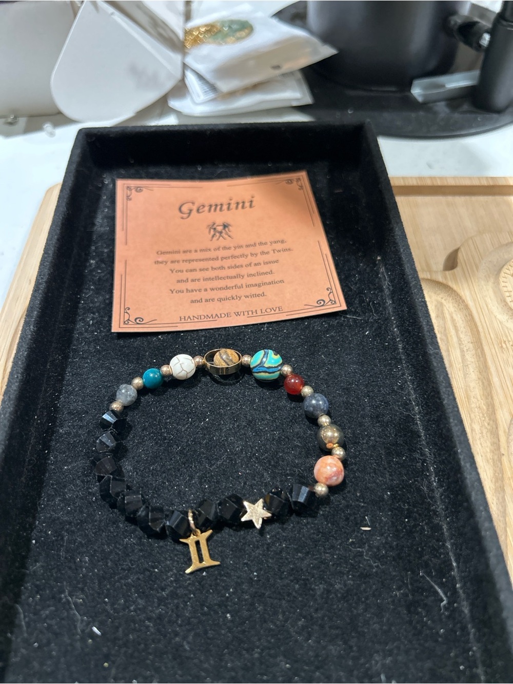 Gemini zodiac stretch bracelet